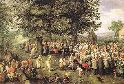 BRUEGHEL, Jan the Elder Wedding Banquet g oil